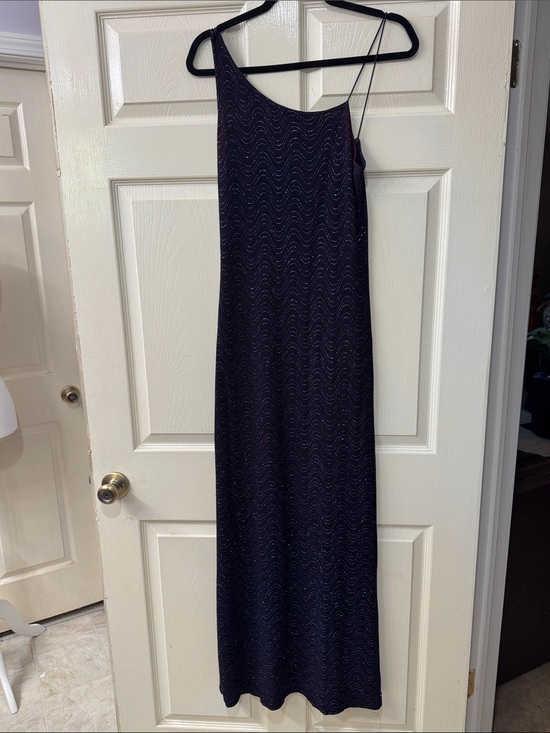 Buyer Too! Dresses & Skirts - VTG 90’s Y2K Byer Too! Navy Blue Sparkling One-Shoulder Formal Prom Dress Medium